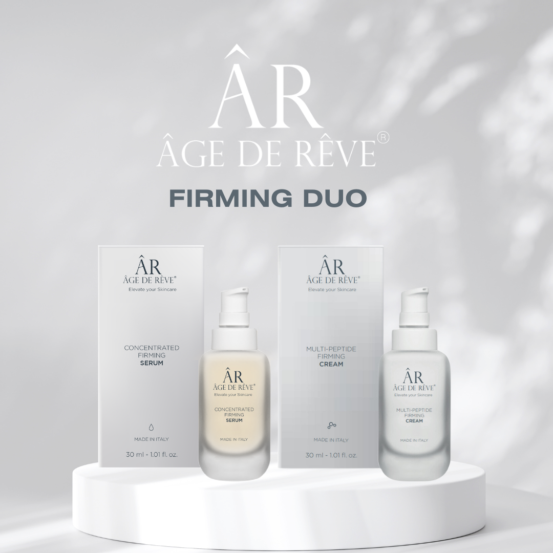 Firming Duo: Concentrated Firming Serum and the Multi-Peptide Firming Cream - Blend of powerful patented ingredients, vitamins, humectants, antioxidants, and botanical extracts. Acetyl-Hexapeptide-38, Argine PCA,Decapeptide-22, Oligopeptide-78, Palmitoyl Decapeptide-21, Zinc Palmitoyl Nonapeptide-14. Supports collagen synthesis, elasticity, firmness, and reduces fine lines and wrinkles for youthful skin
